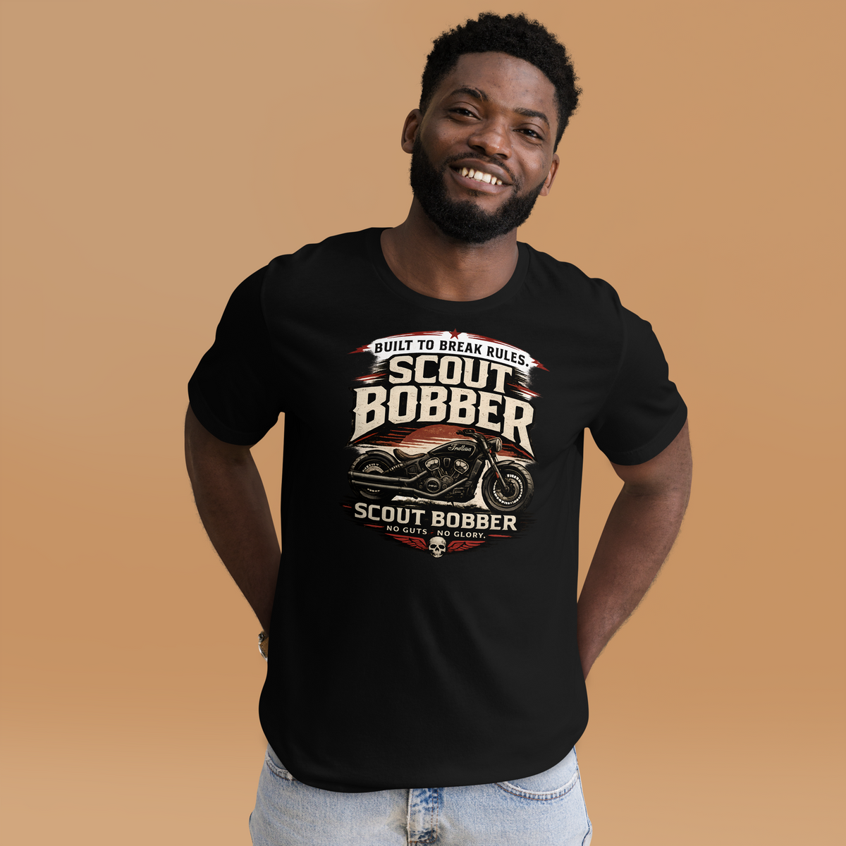 Biker motorcycle graphic t-shirt product image