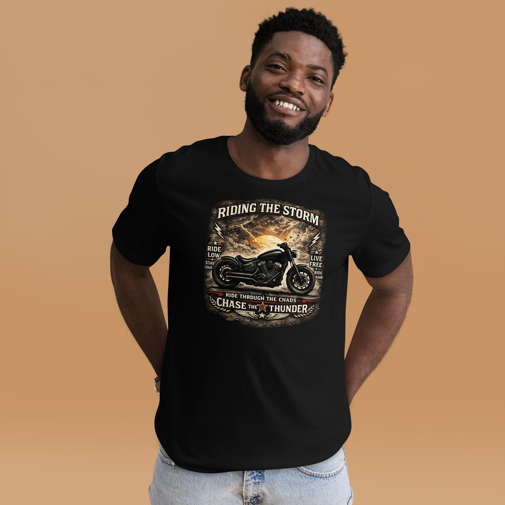 Biker motorcycle graphic t-shirt product image