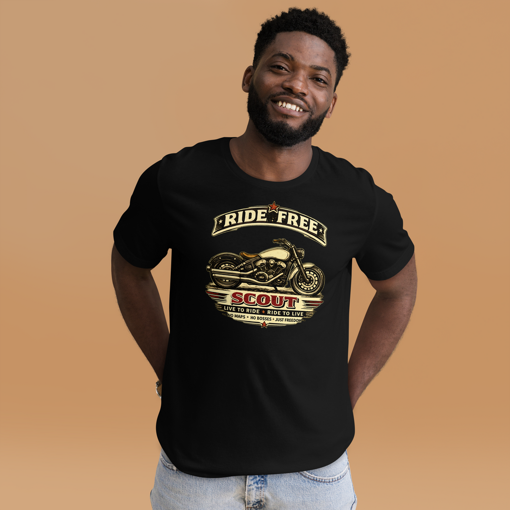 Unisex Indian Scout Ride Free Motorcycle Graphic Tee product image