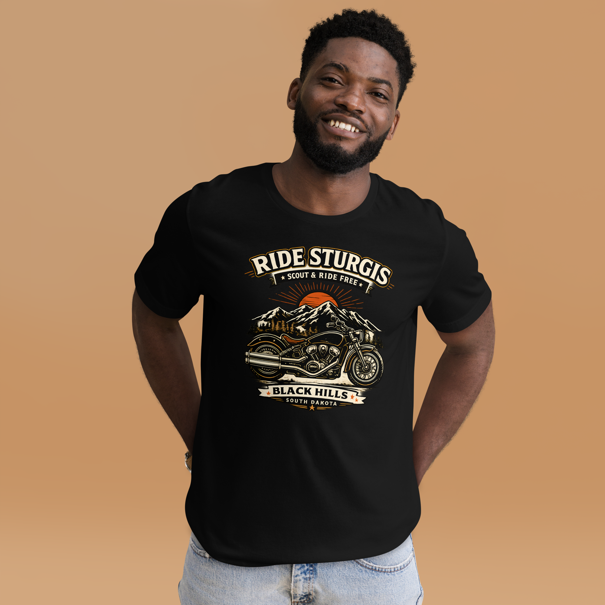 Unisex Sturgis Black Hills Ride Free Motorcycle Graphic Tee product image