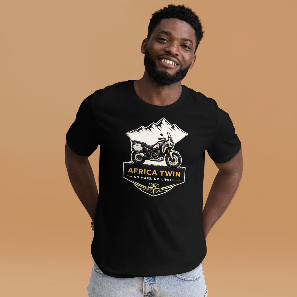 Unisex Africa Twin No Maps No Limits Adventure Motorcycle Graphic Tee product image