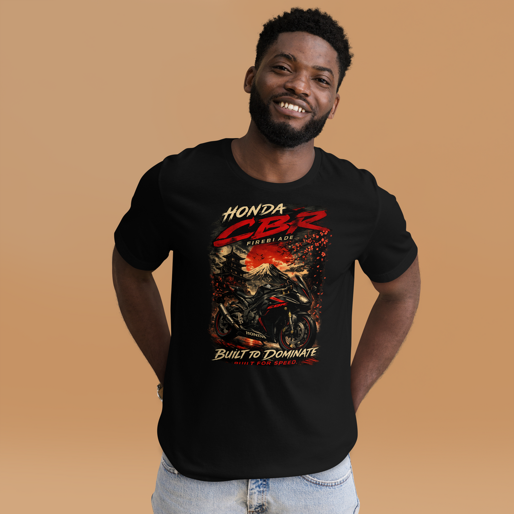 CBR Built To Dominate Sport Motorcycle Graphic Tee main graphic tee image