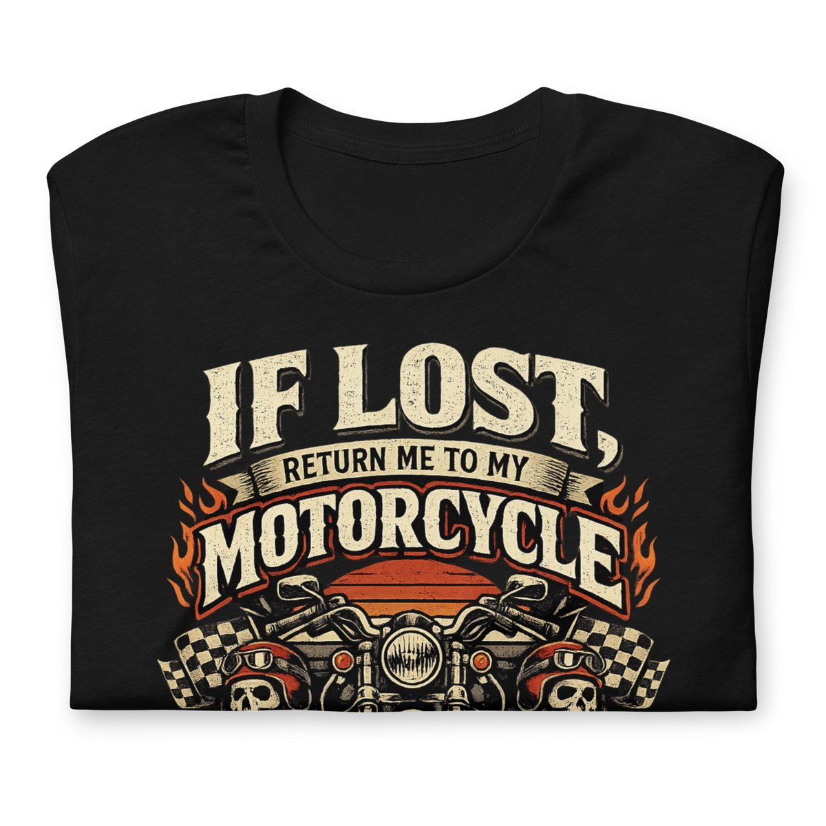 Biker motorcycle graphic t-shirt product image