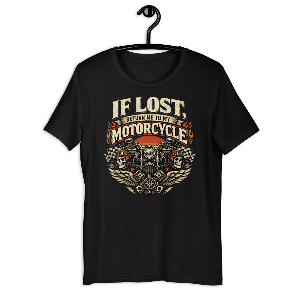 Biker motorcycle graphic t-shirt product image