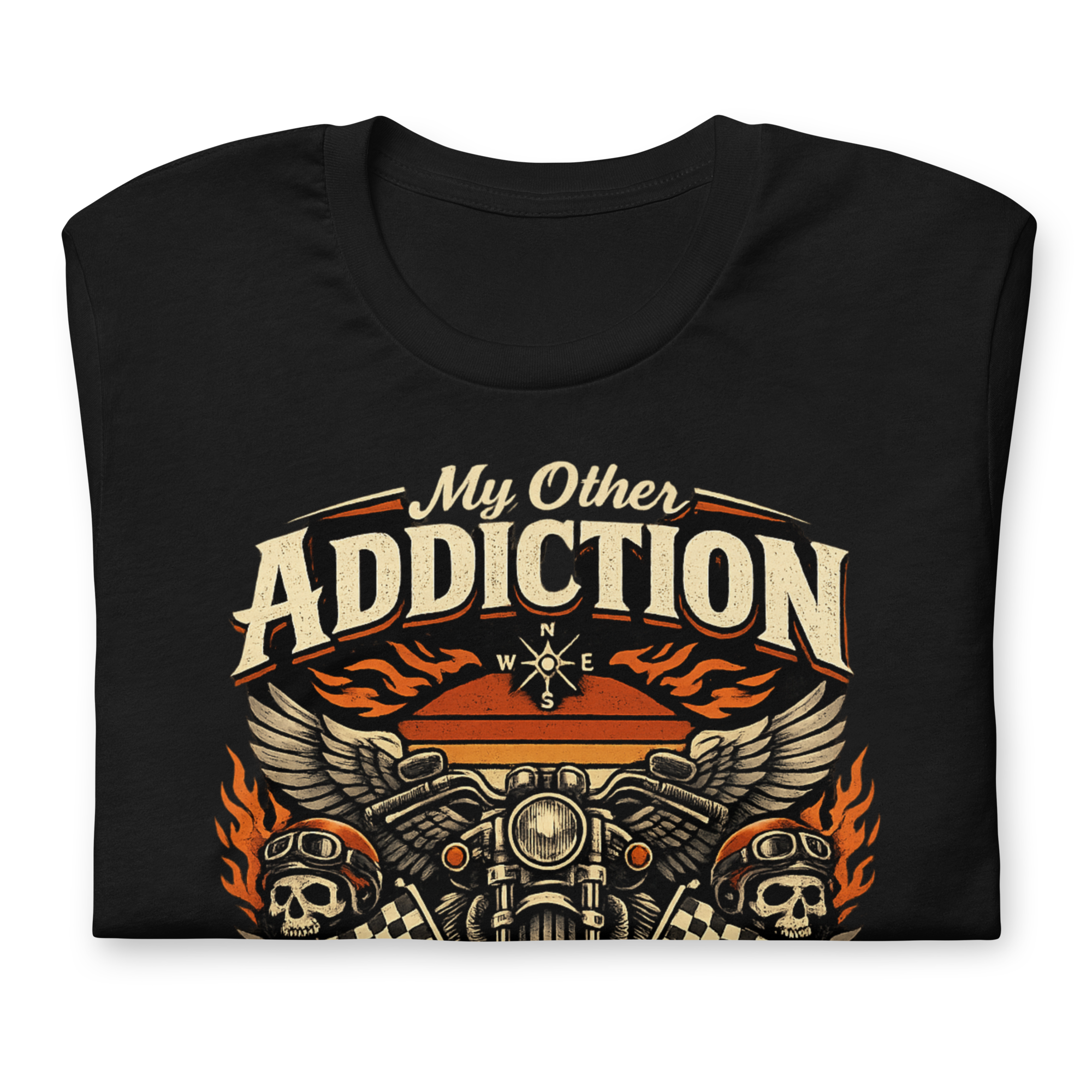 Biker motorcycle graphic t-shirt product image