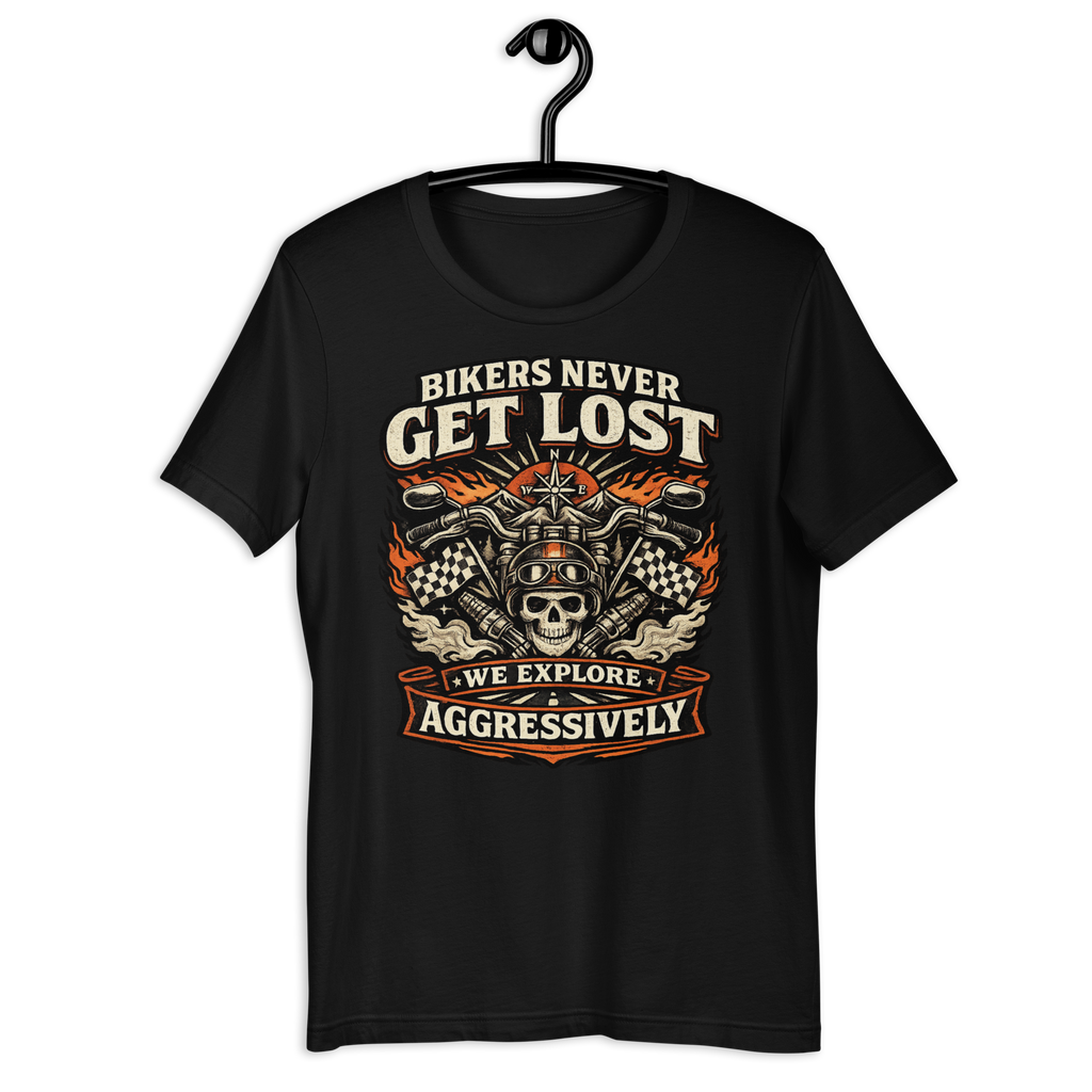Biker motorcycle graphic t-shirt product image