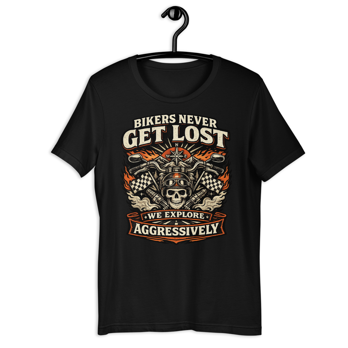 Biker motorcycle graphic t-shirt product image