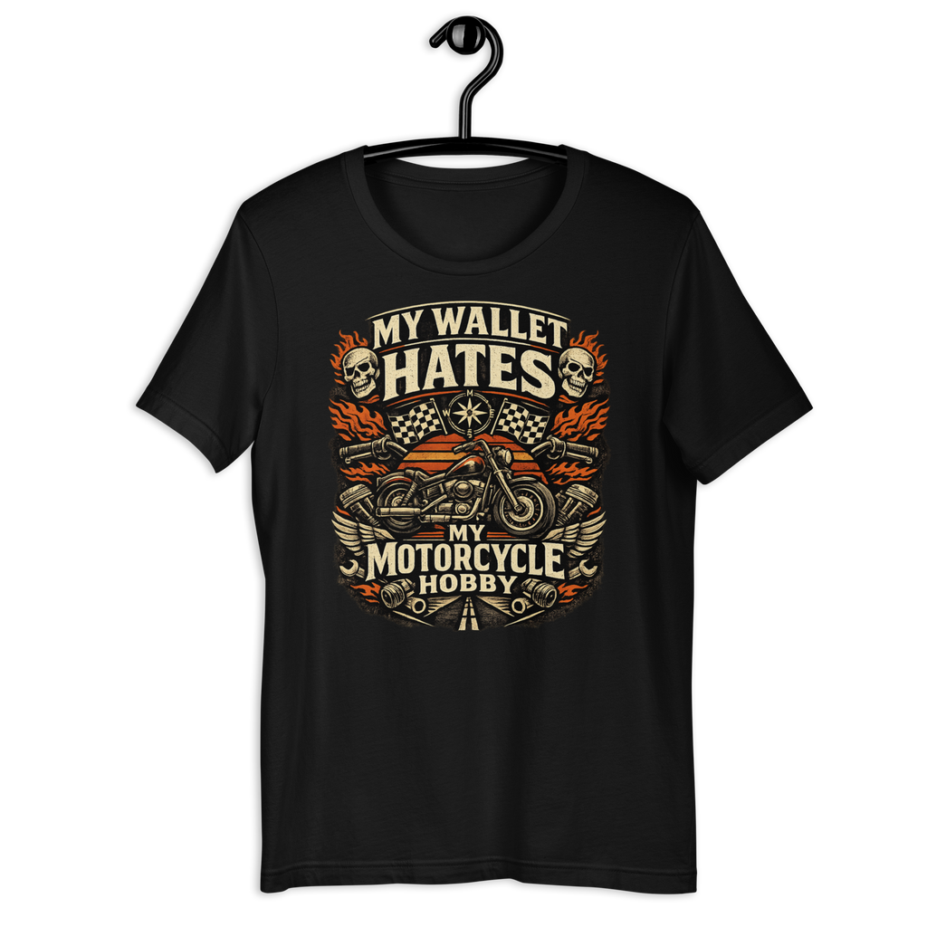 Biker motorcycle graphic t-shirt product image
