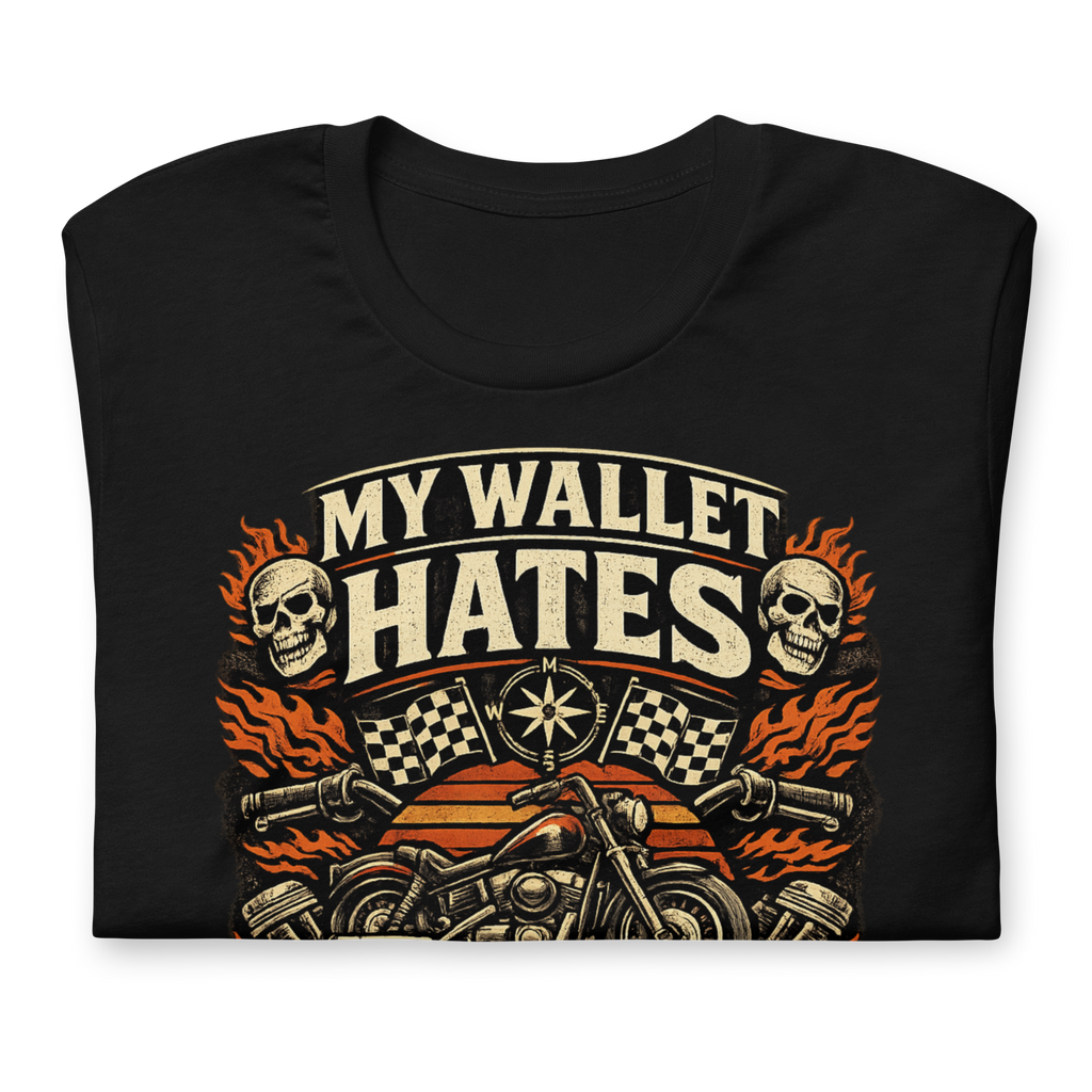 Biker motorcycle graphic t-shirt product image