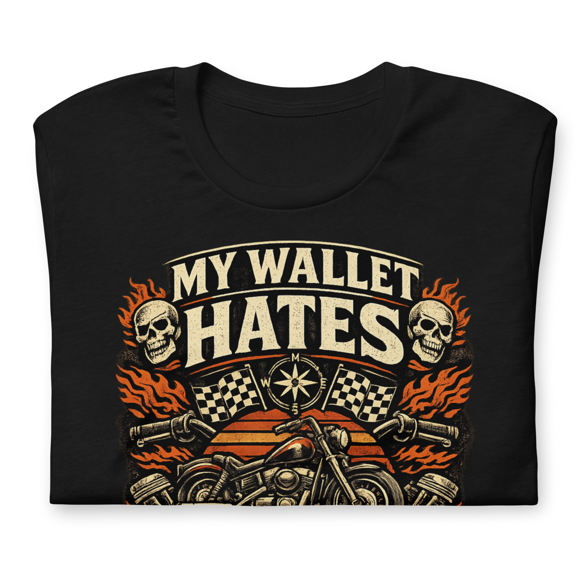 Biker motorcycle graphic t-shirt product image