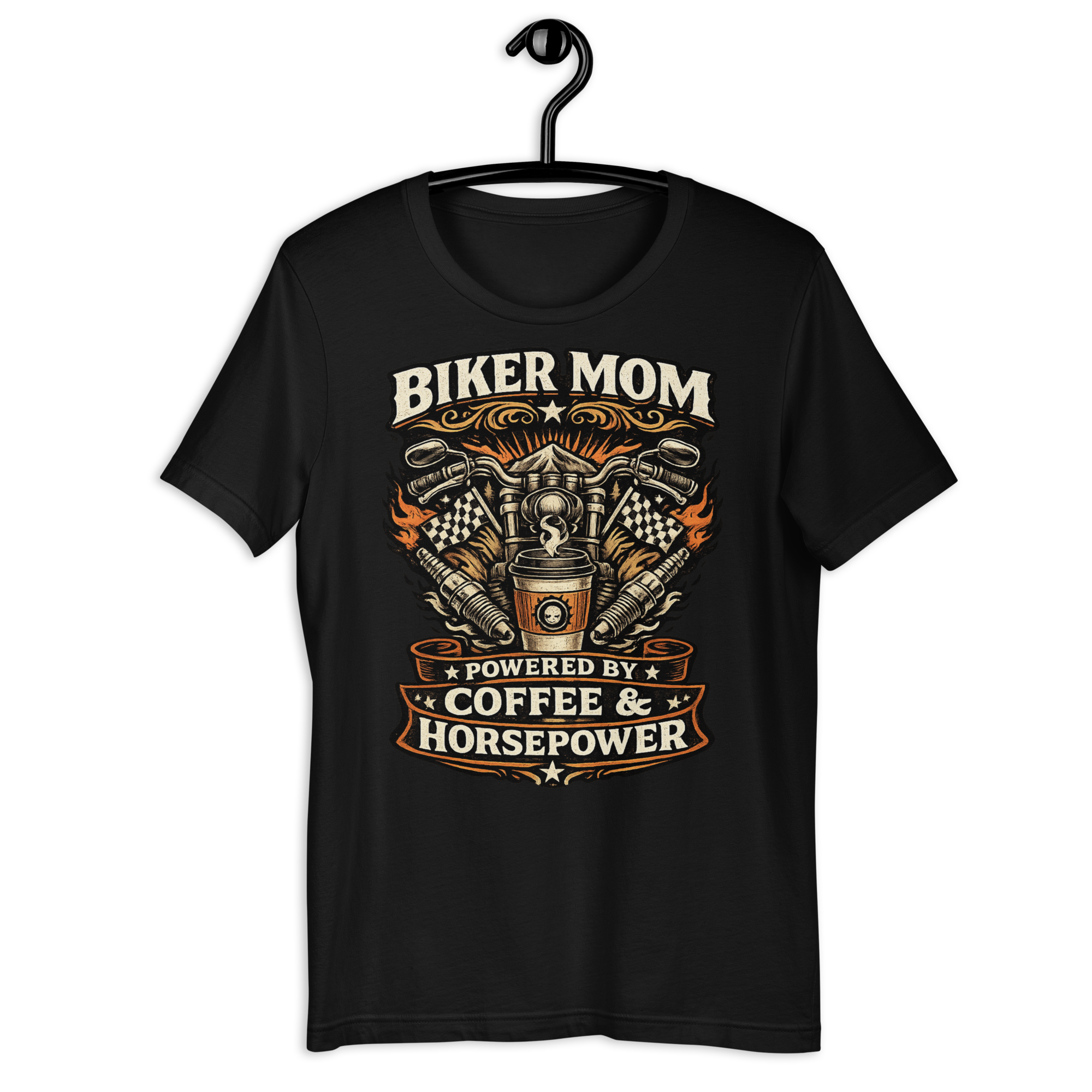 Biker motorcycle graphic t-shirt product image