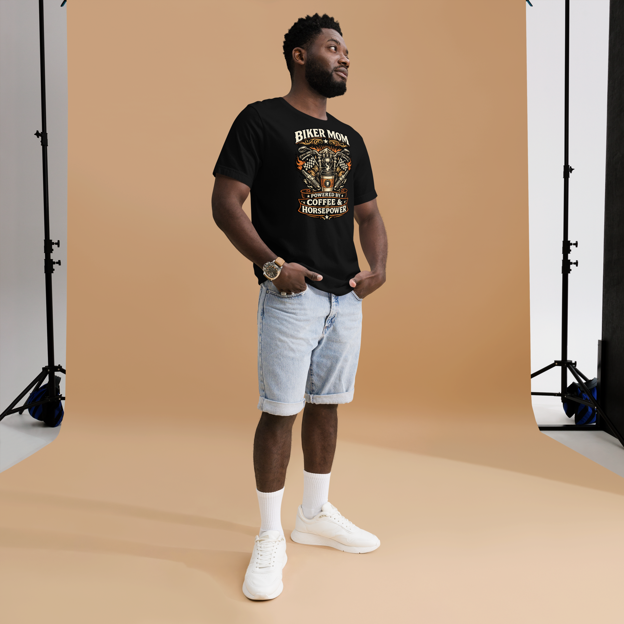 Biker motorcycle graphic t-shirt product image