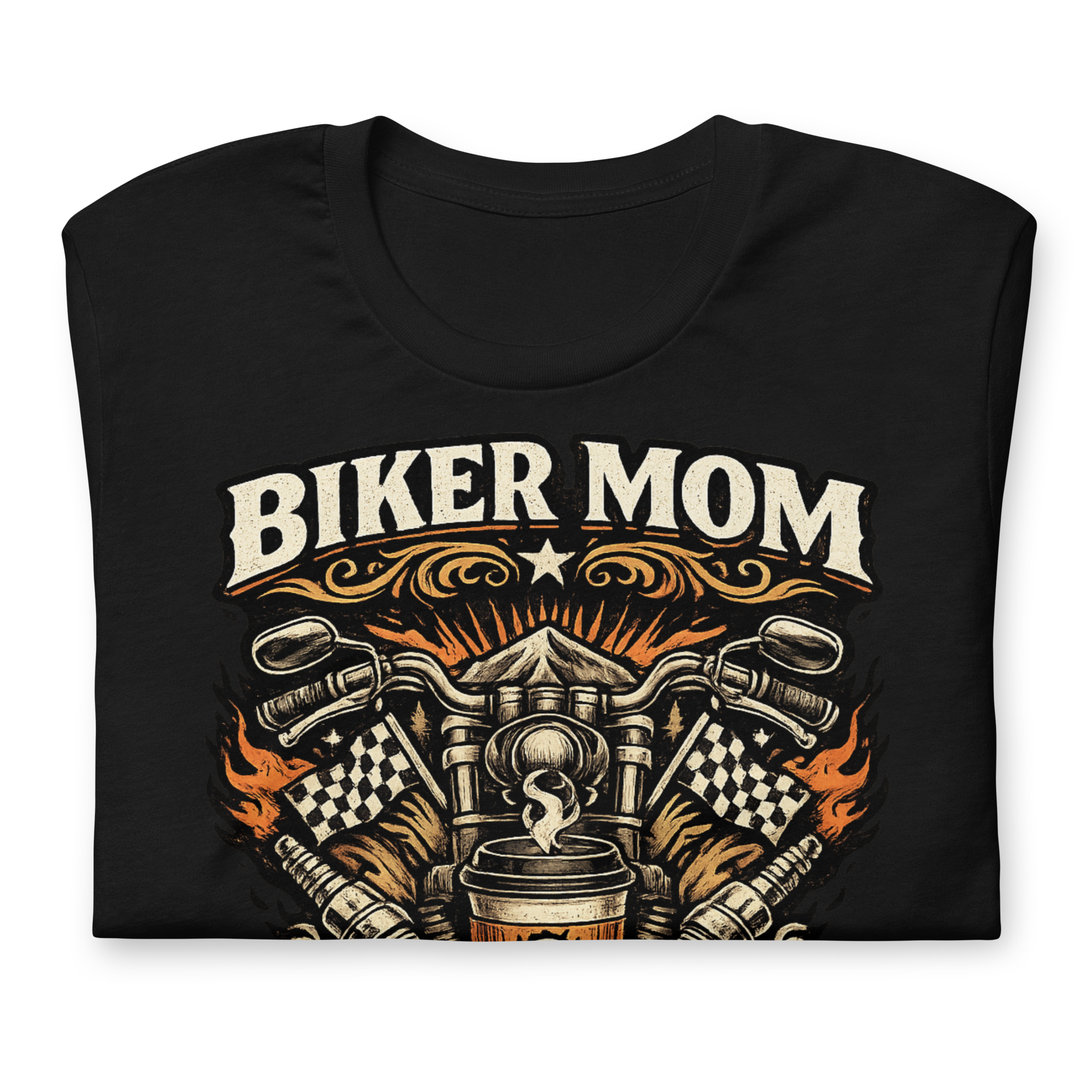 Biker motorcycle graphic t-shirt product image