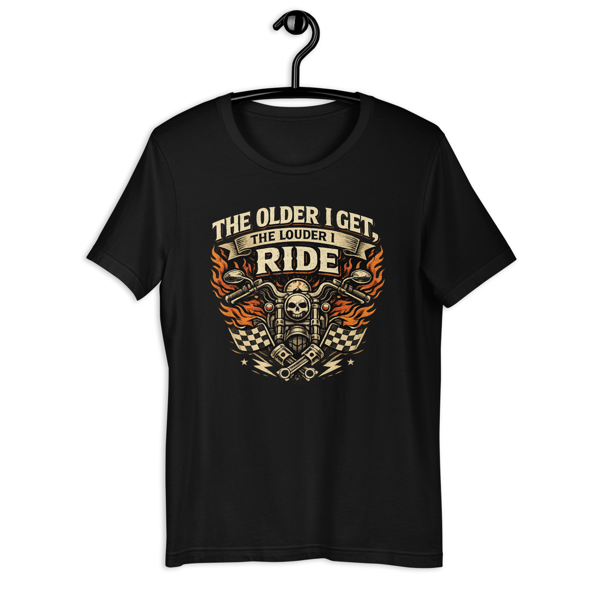 Biker motorcycle graphic t-shirt product image