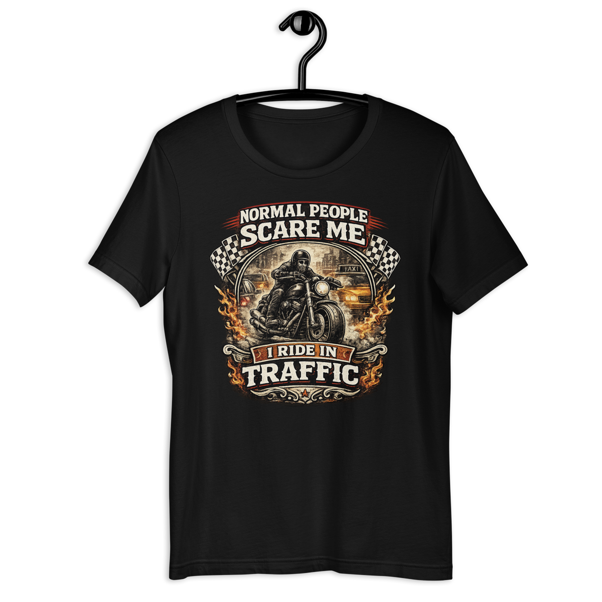 Biker motorcycle graphic t-shirt product image