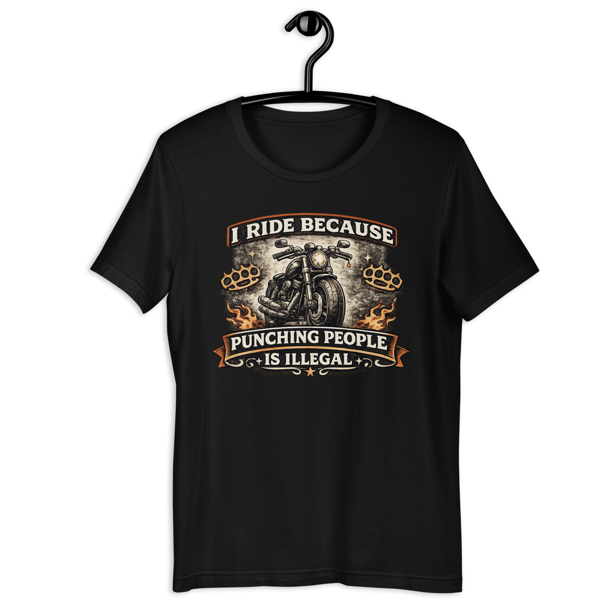 Biker motorcycle graphic t-shirt product image
