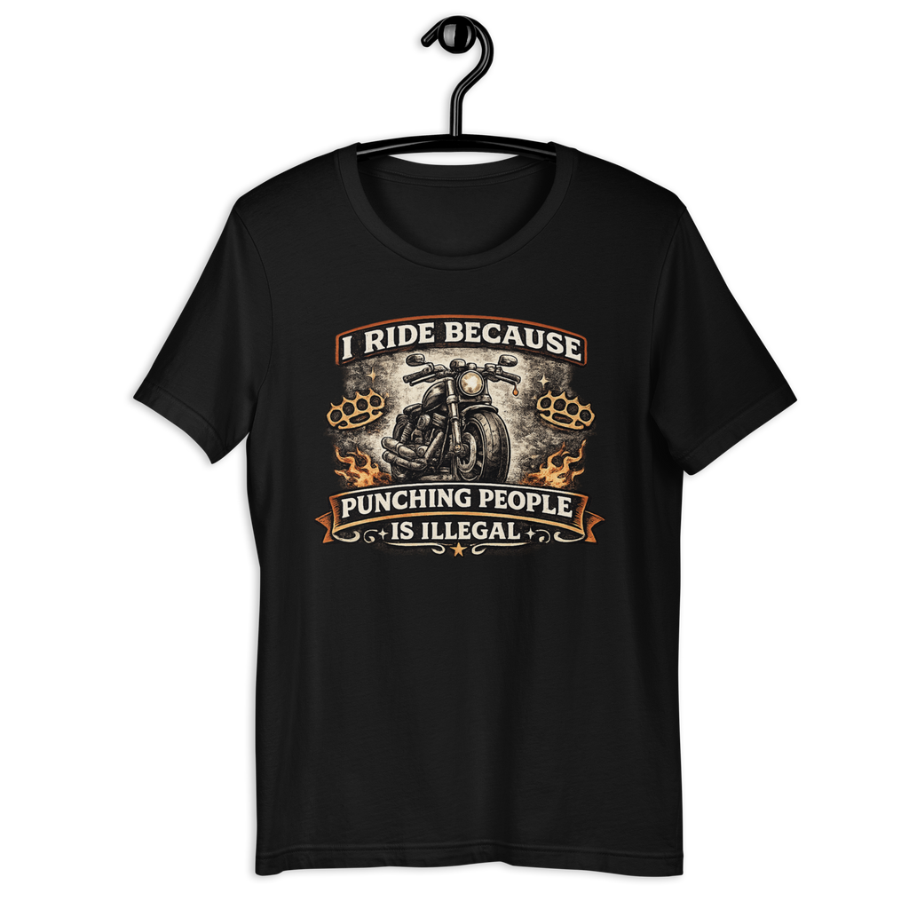 Biker motorcycle graphic t-shirt product image
