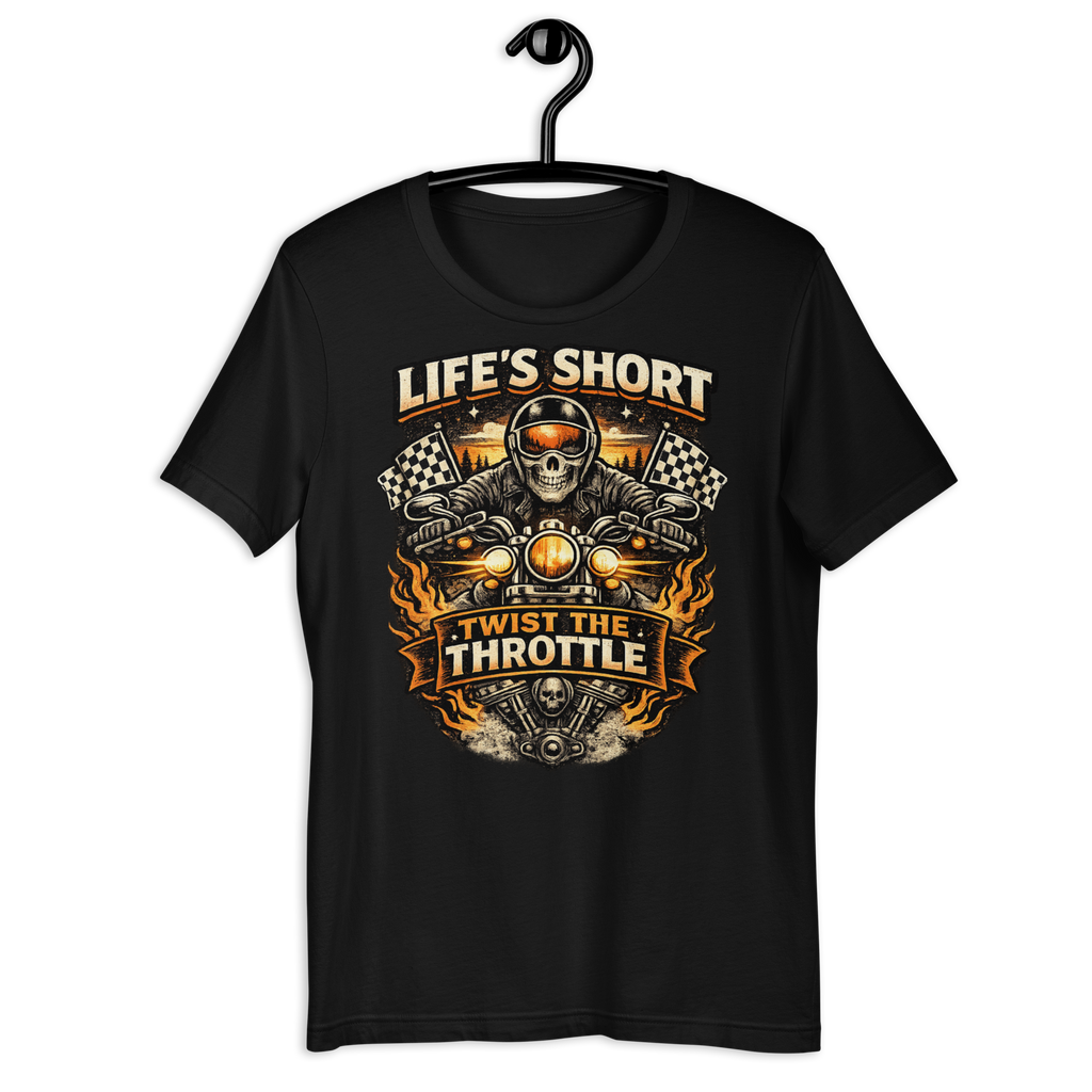 Biker motorcycle graphic t-shirt product image