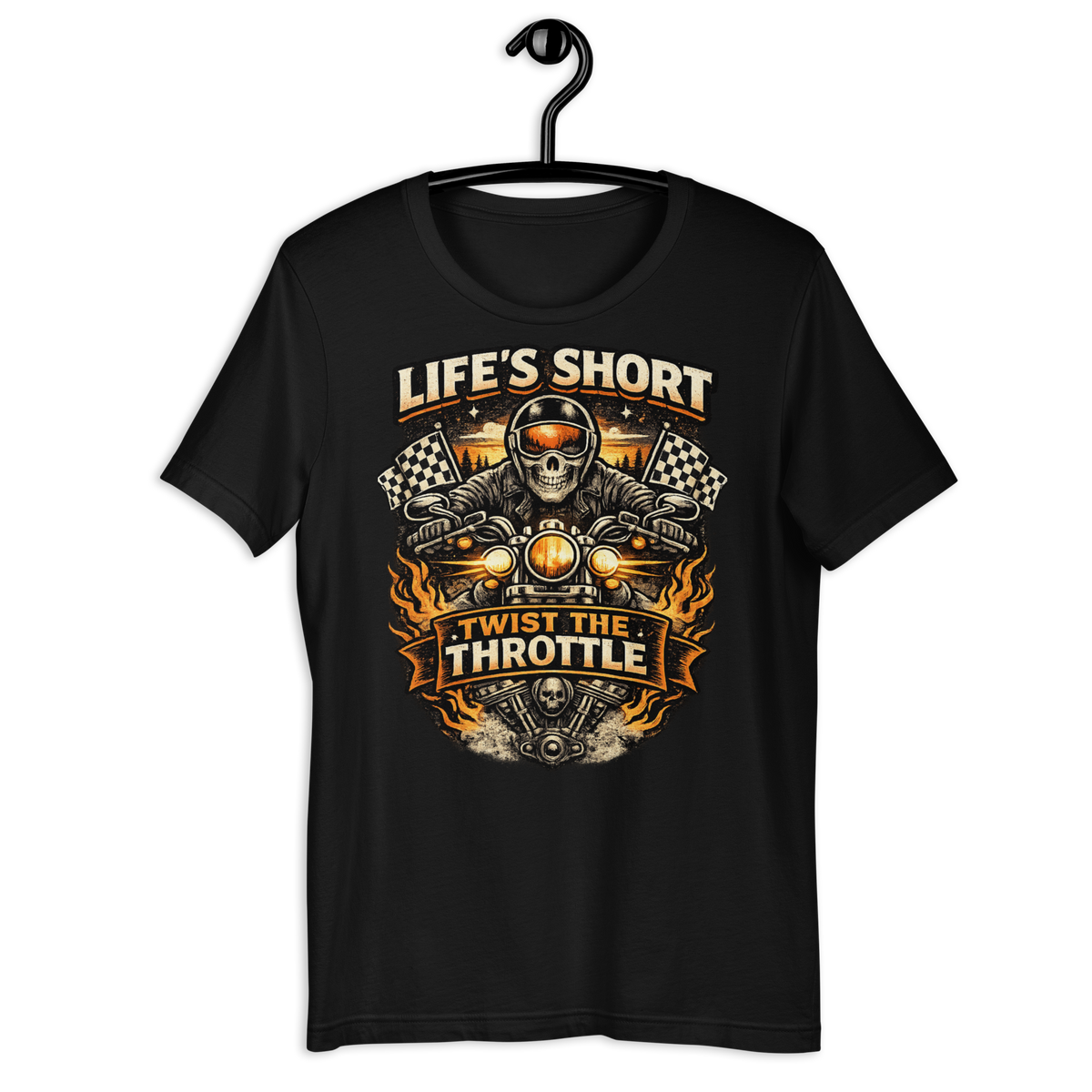 Biker motorcycle graphic t-shirt product image
