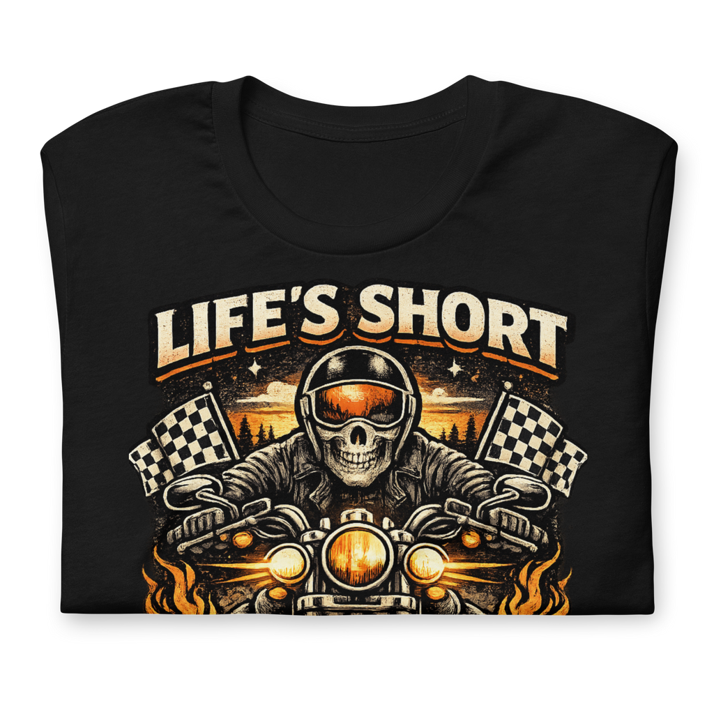 Biker motorcycle graphic t-shirt product image