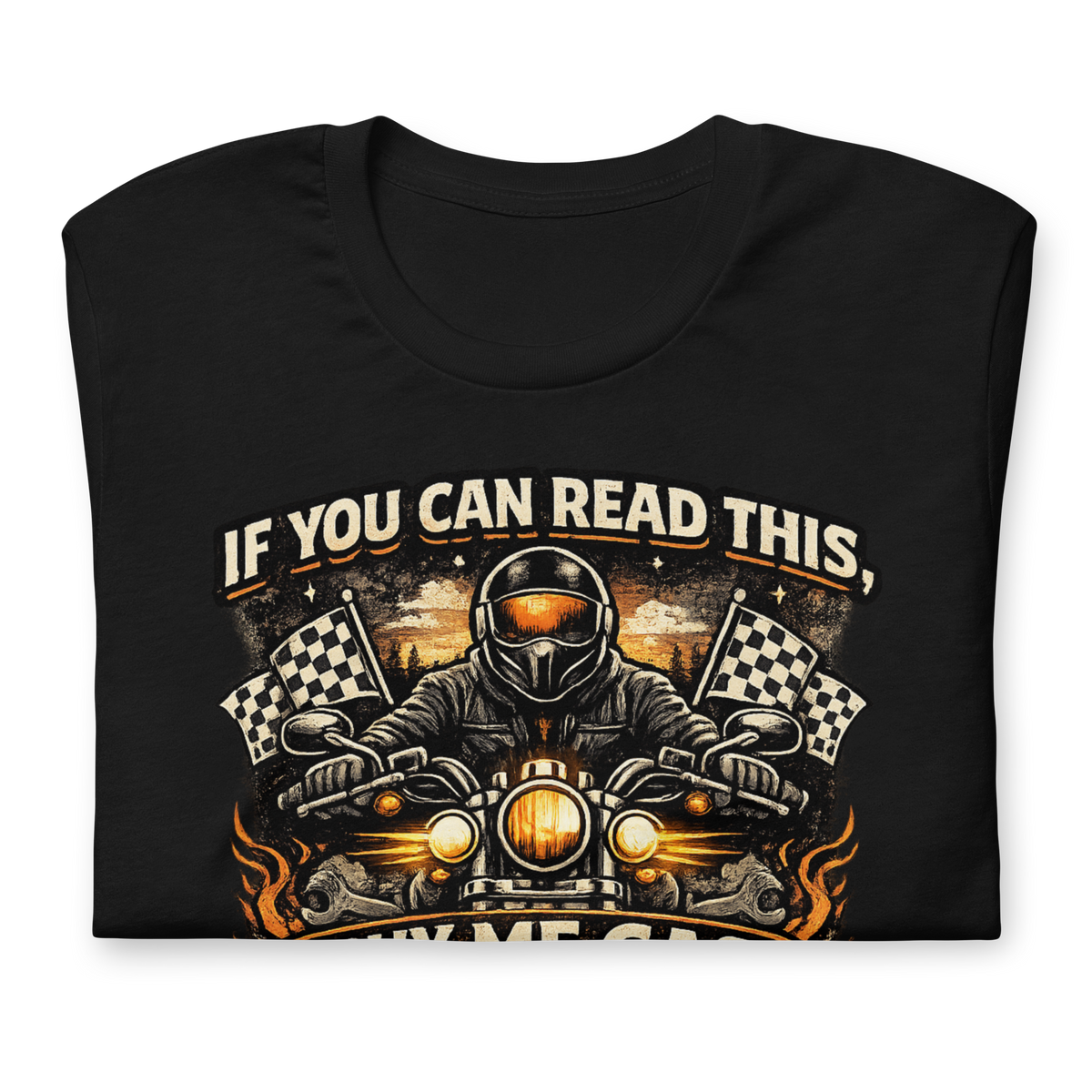 Biker motorcycle graphic t-shirt product image