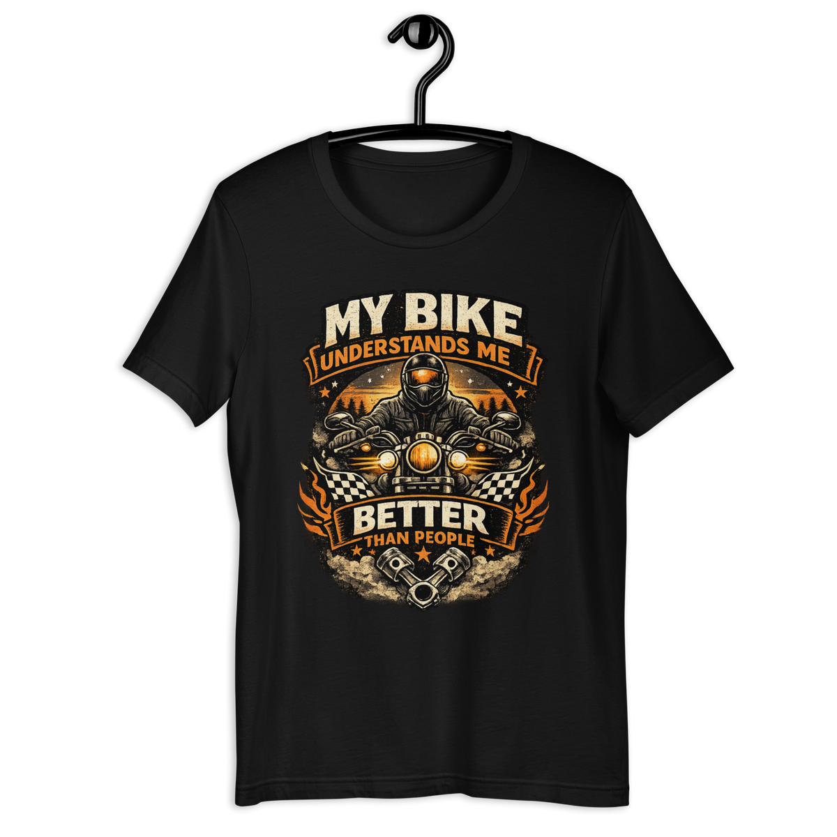 Biker motorcycle graphic t-shirt product image