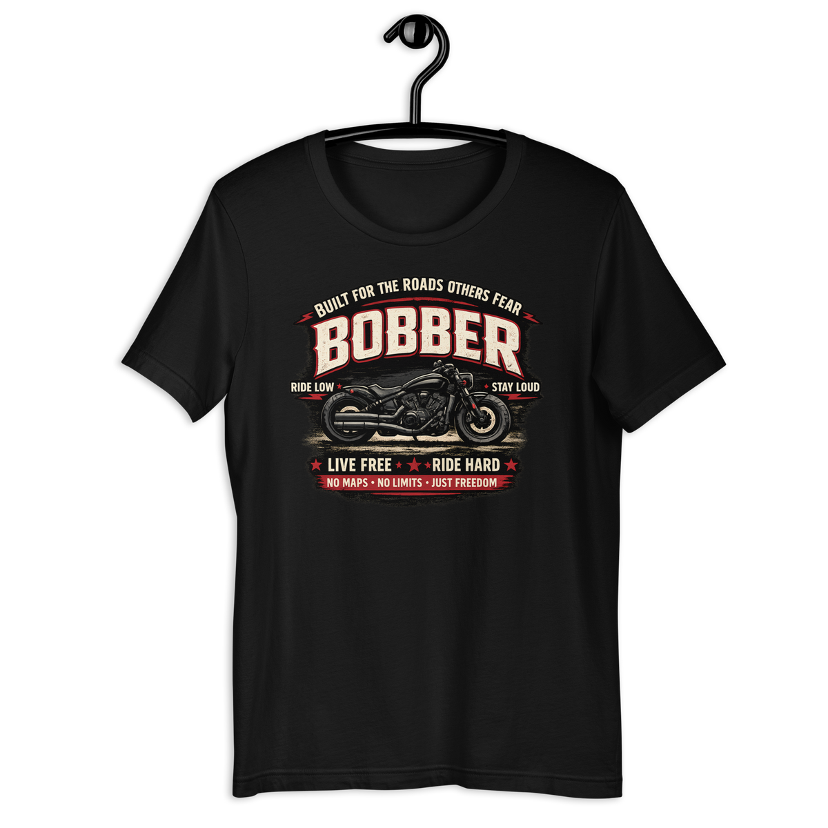 Biker motorcycle graphic t-shirt product image