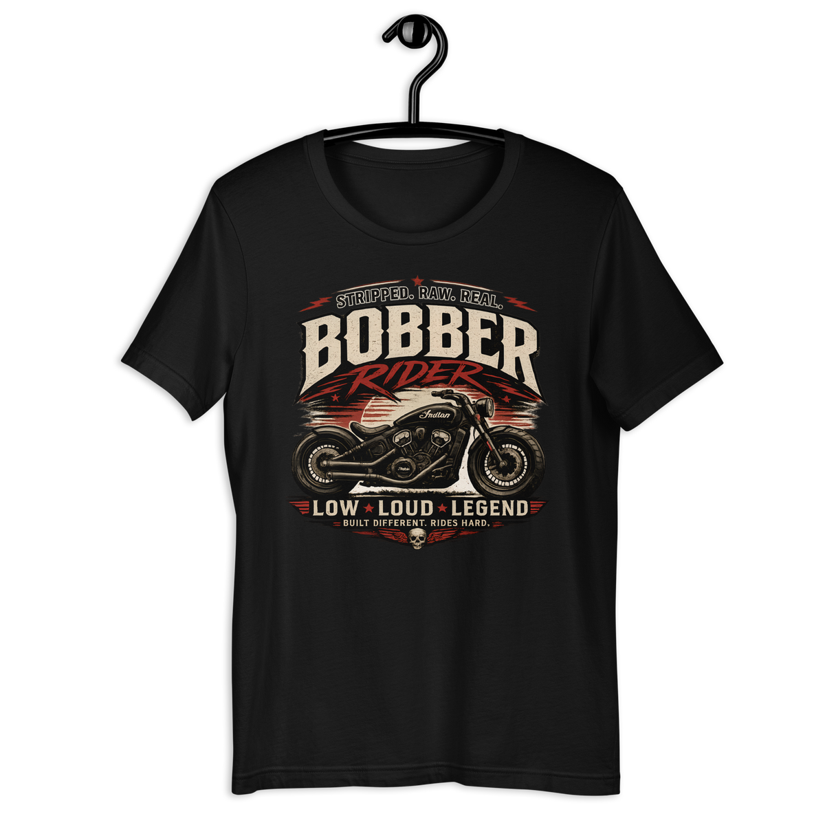 Biker motorcycle graphic t-shirt product image
