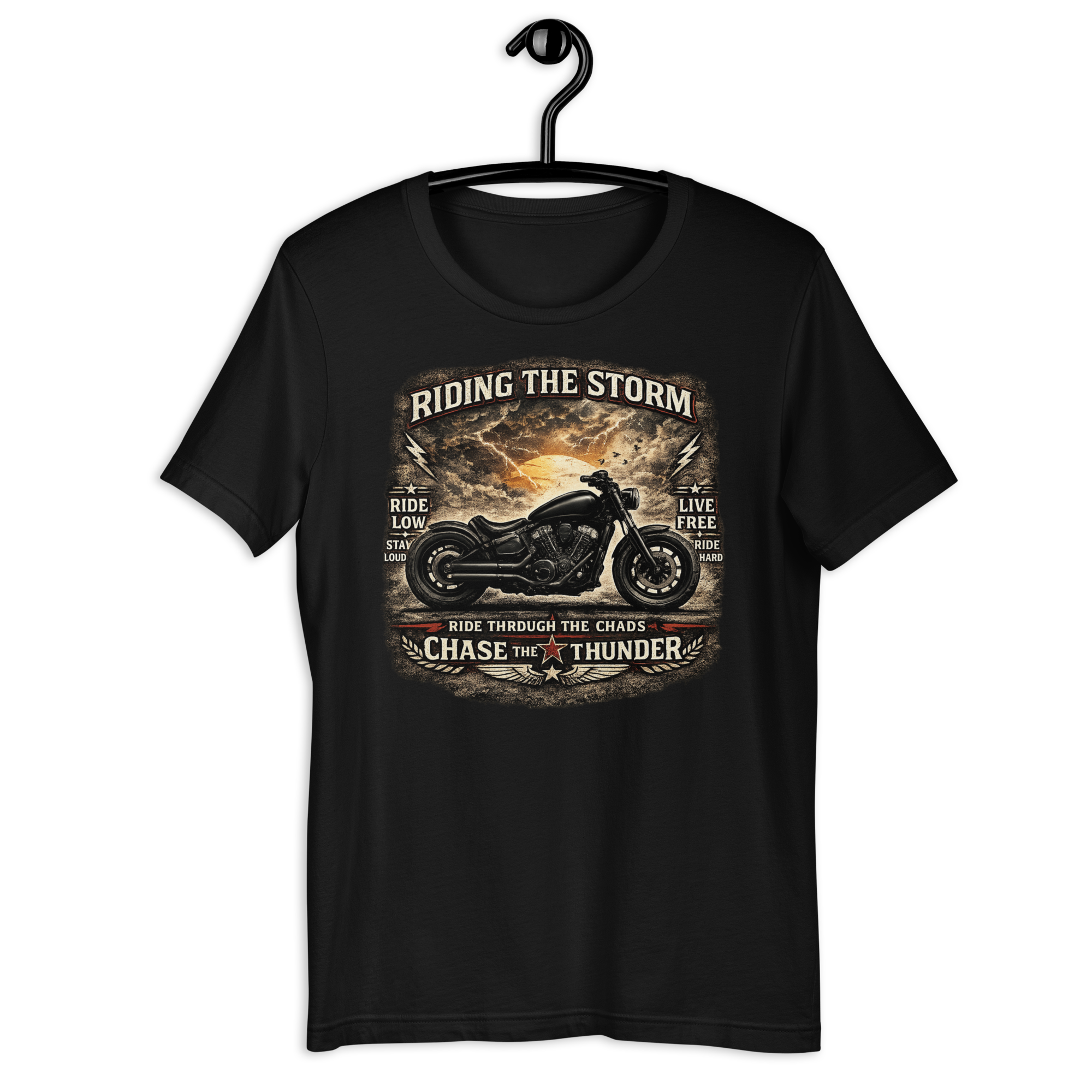 Biker motorcycle graphic t-shirt product image