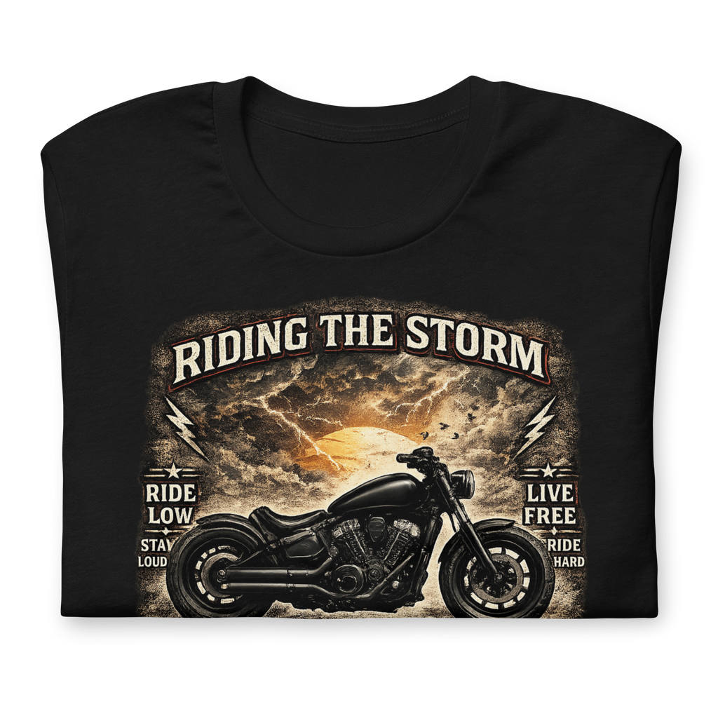 Biker motorcycle graphic t-shirt product image