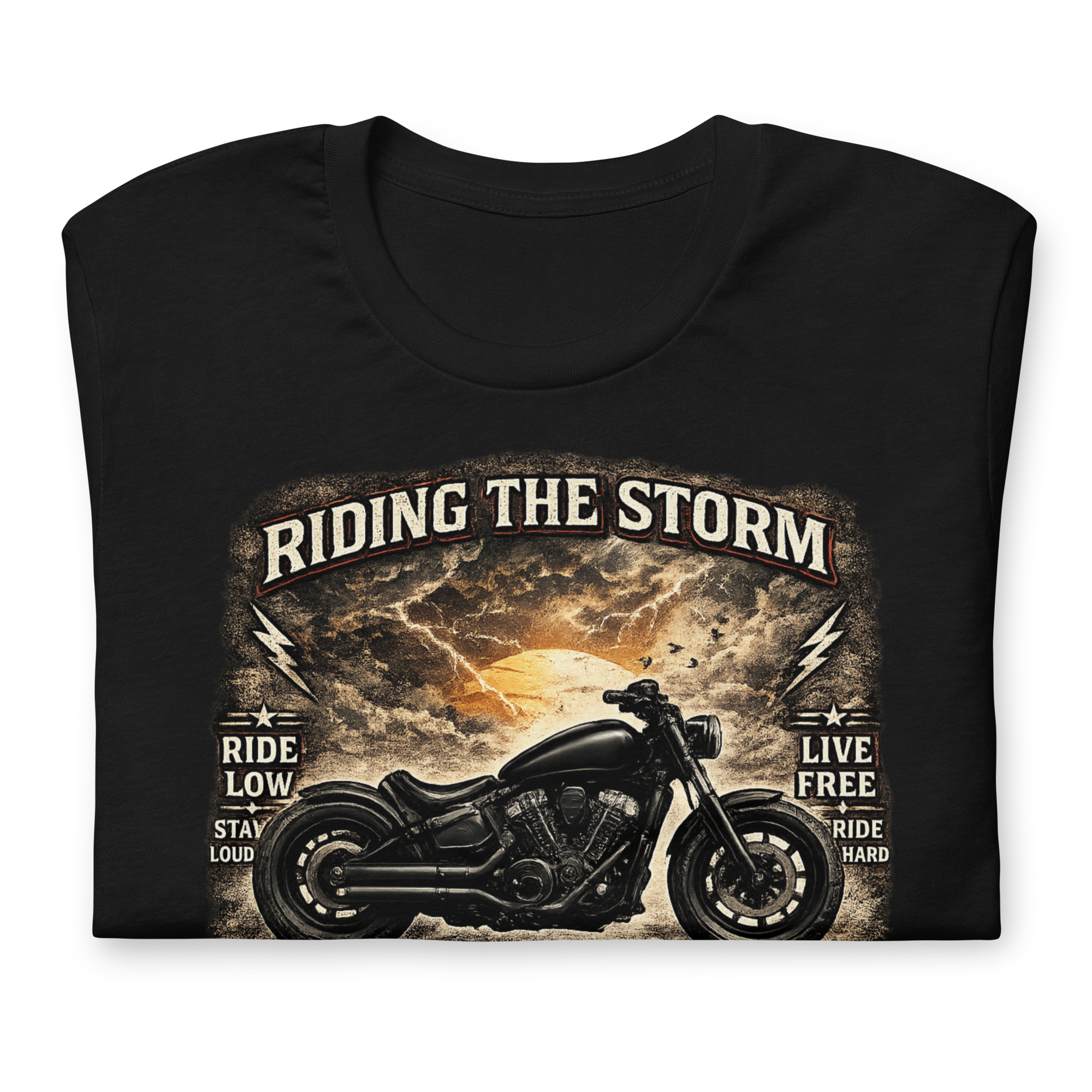 Biker motorcycle graphic t-shirt product image
