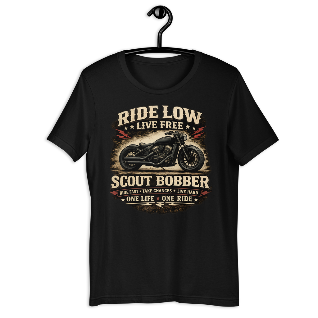 Biker motorcycle graphic t-shirt product image