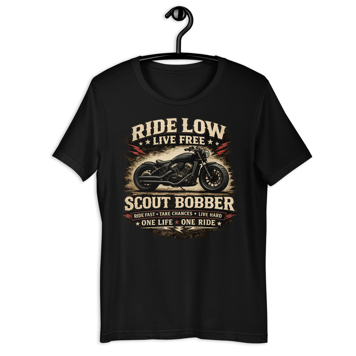 Biker motorcycle graphic t-shirt product image