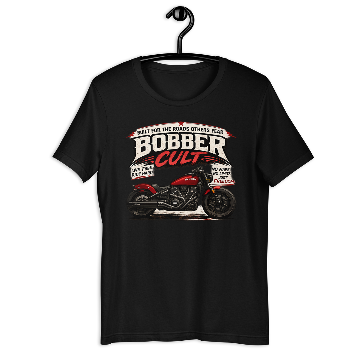 Biker motorcycle graphic t-shirt product image