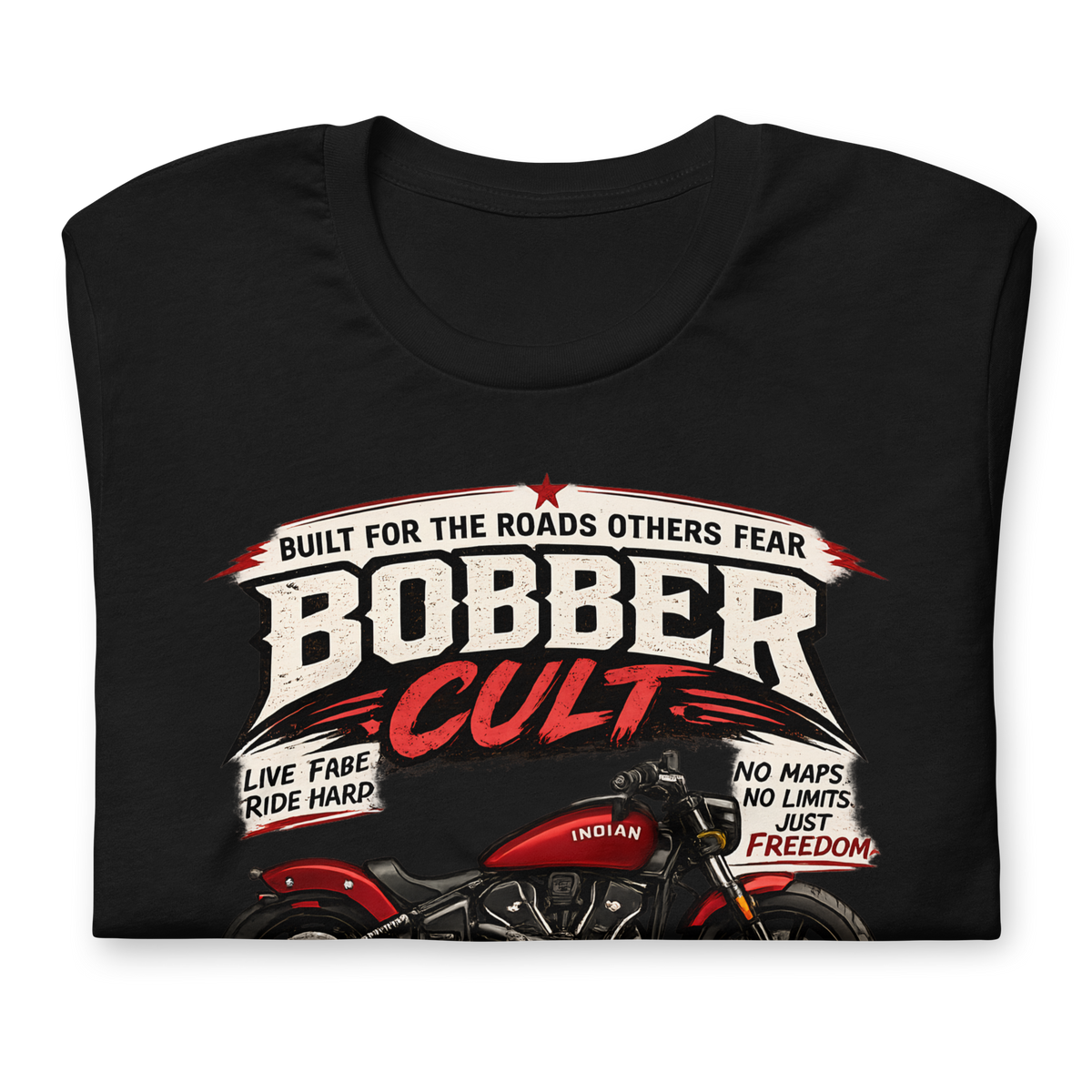 Biker motorcycle graphic t-shirt product image