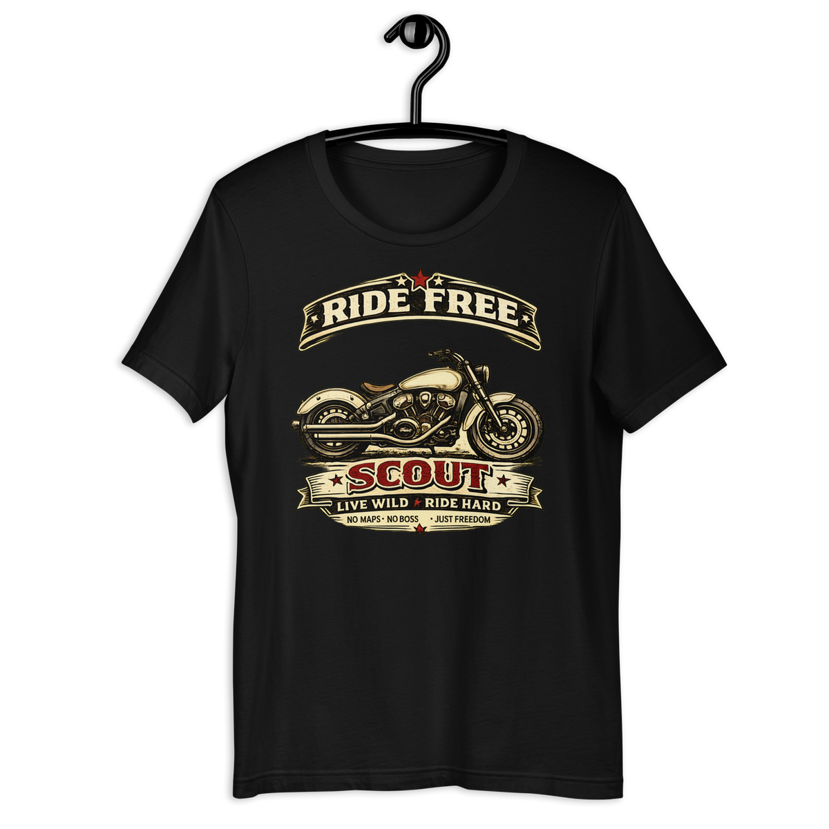 Biker motorcycle graphic t-shirt product image