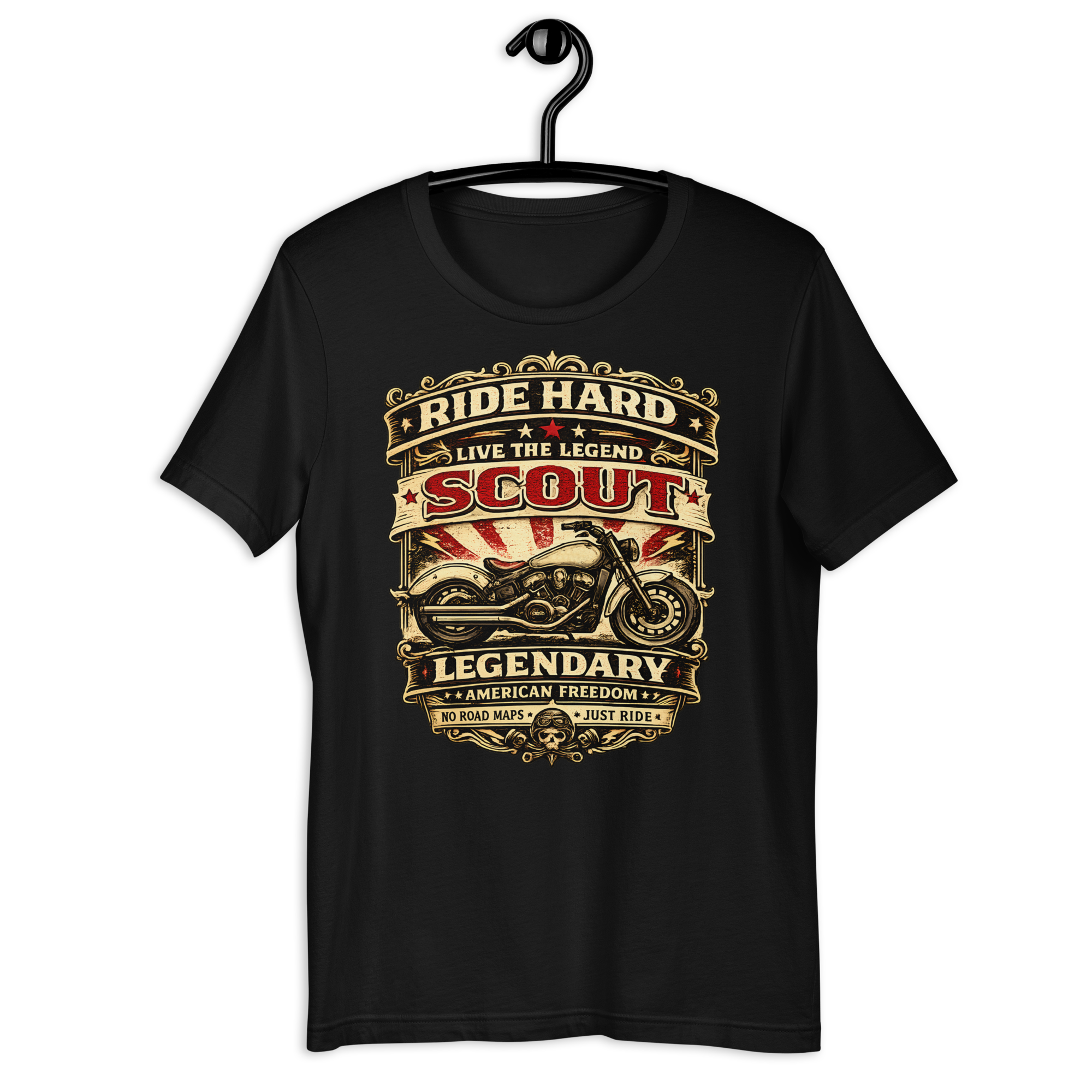 Biker motorcycle graphic t-shirt product image