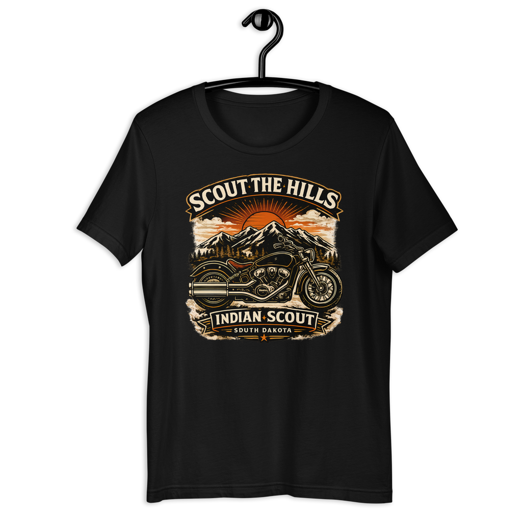 Unisex Indian Scout The Hills Motorcycle Graphic Tee product image