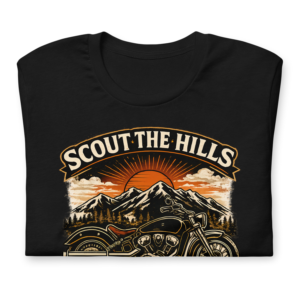 Unisex Indian Scout The Hills Motorcycle Graphic Tee product image