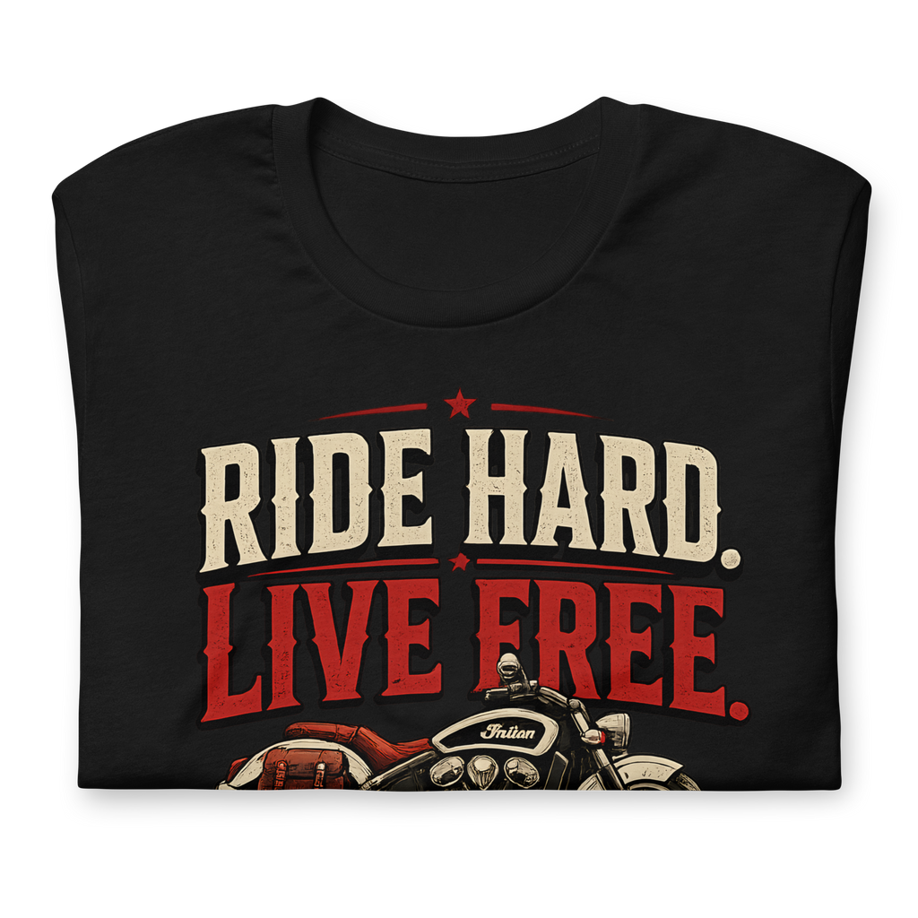 Unisex Scout Classic Ride Hard Live Free Motorcycle Graphic Tee product image
