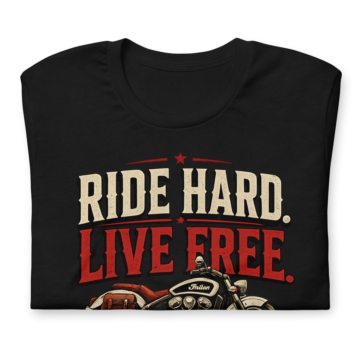 Unisex Scout Classic Ride Hard Live Free Motorcycle Graphic Tee product image