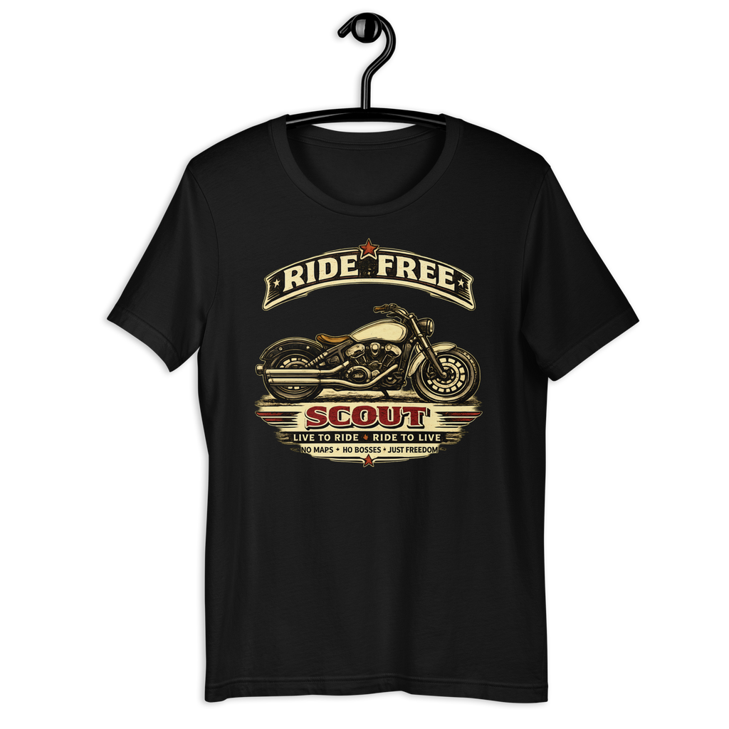 Unisex Indian Scout Ride Free Motorcycle Graphic Tee product image