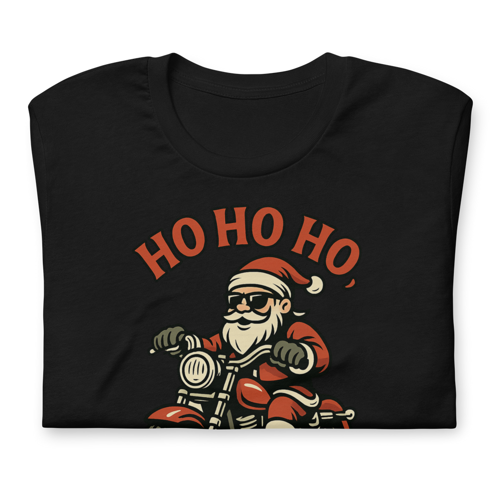 Unisex Ho Ho Ho Let's Ride Christmas Motorcycle Graphic Tee product image