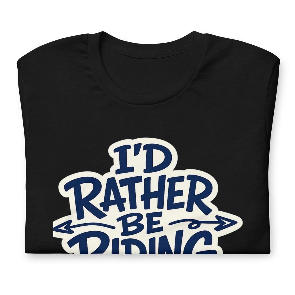 I'd Rather Be Riding Funny Motorcycle Graphic Tee black shirt product image