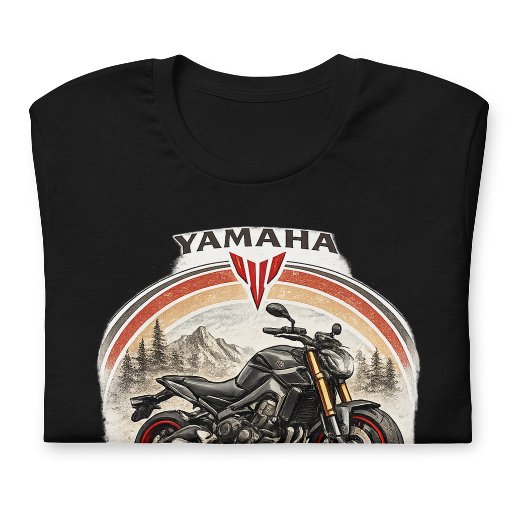 Yamaha MT-09 Hyper Naked Retro Motorcycle Graphic Tee black shirt product image