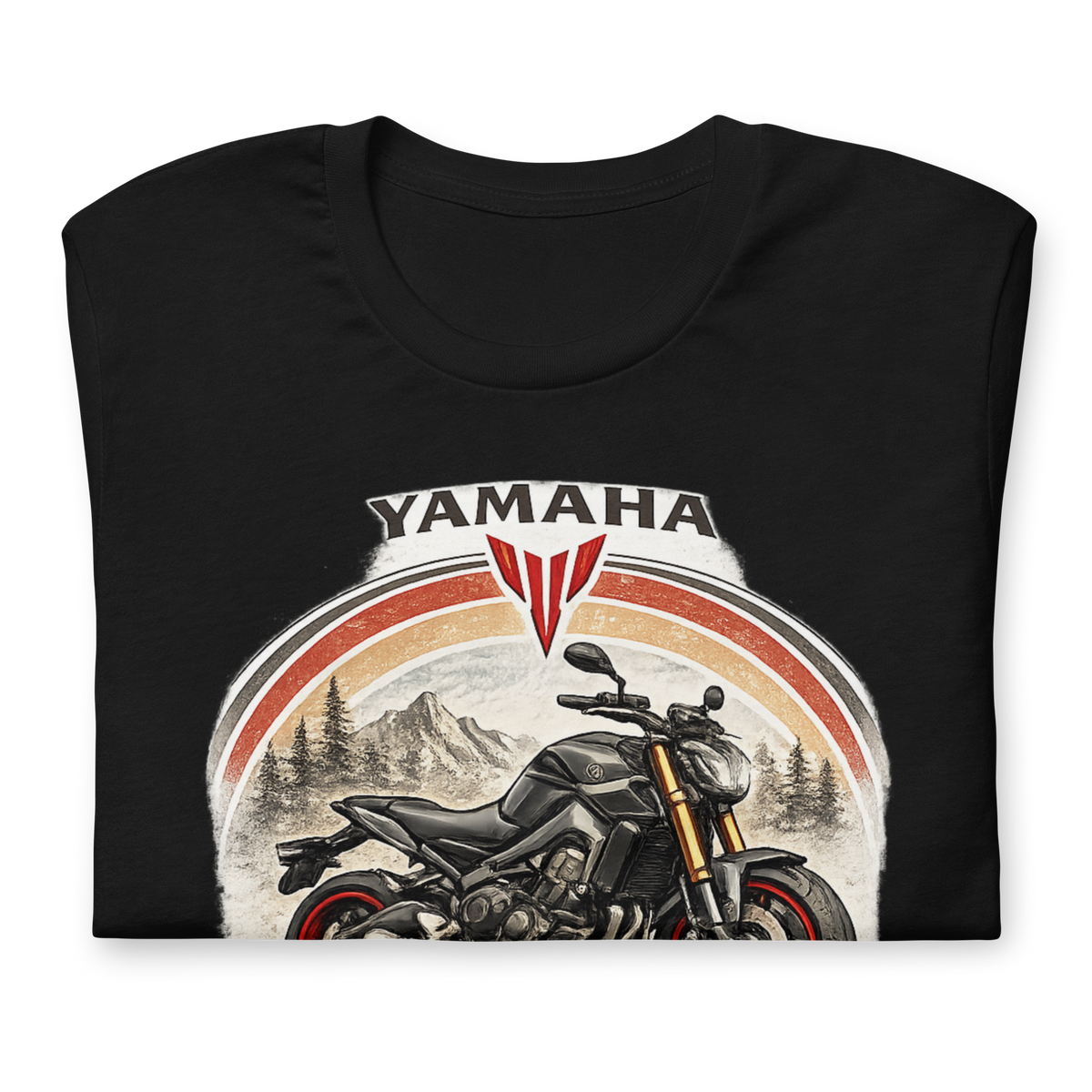 Yamaha MT-09 Hyper Naked Retro Motorcycle Graphic Tee black shirt product image