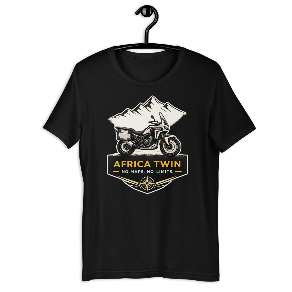 Unisex Africa Twin No Maps No Limits Adventure Motorcycle Graphic Tee product image