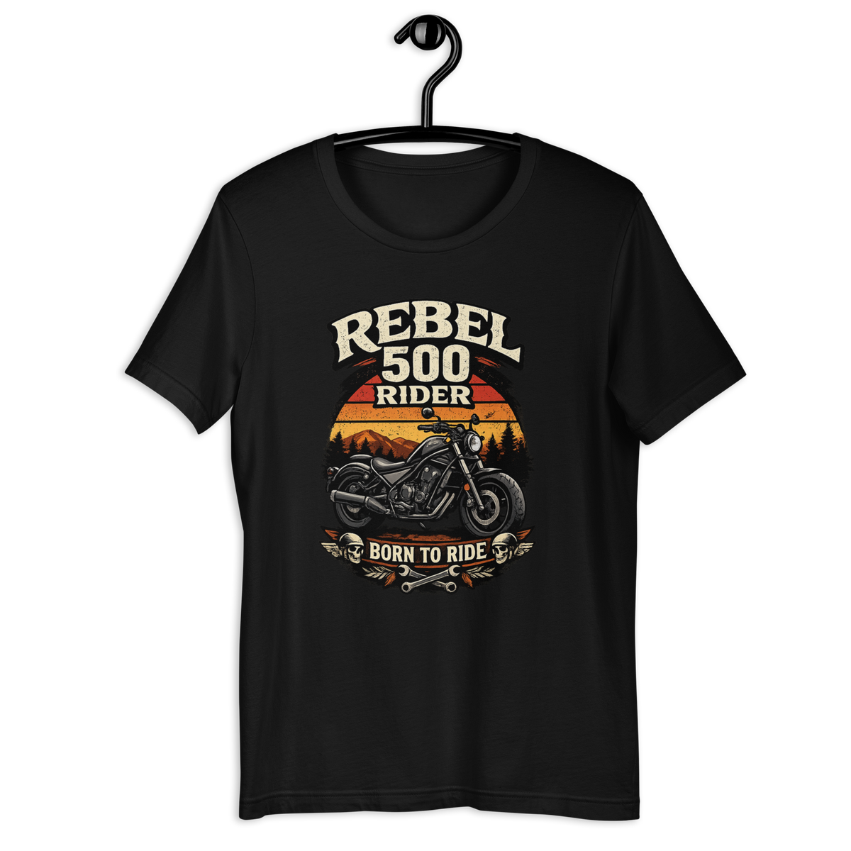 Unisex Rebel 500 Born To Ride Vintage Motorcycle Graphic Tee product image