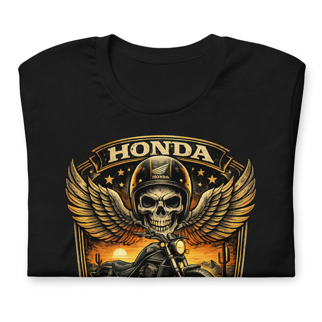 Unisex Honda Rebel Ride Or Die Skull Motorcycle Graphic Tee product image