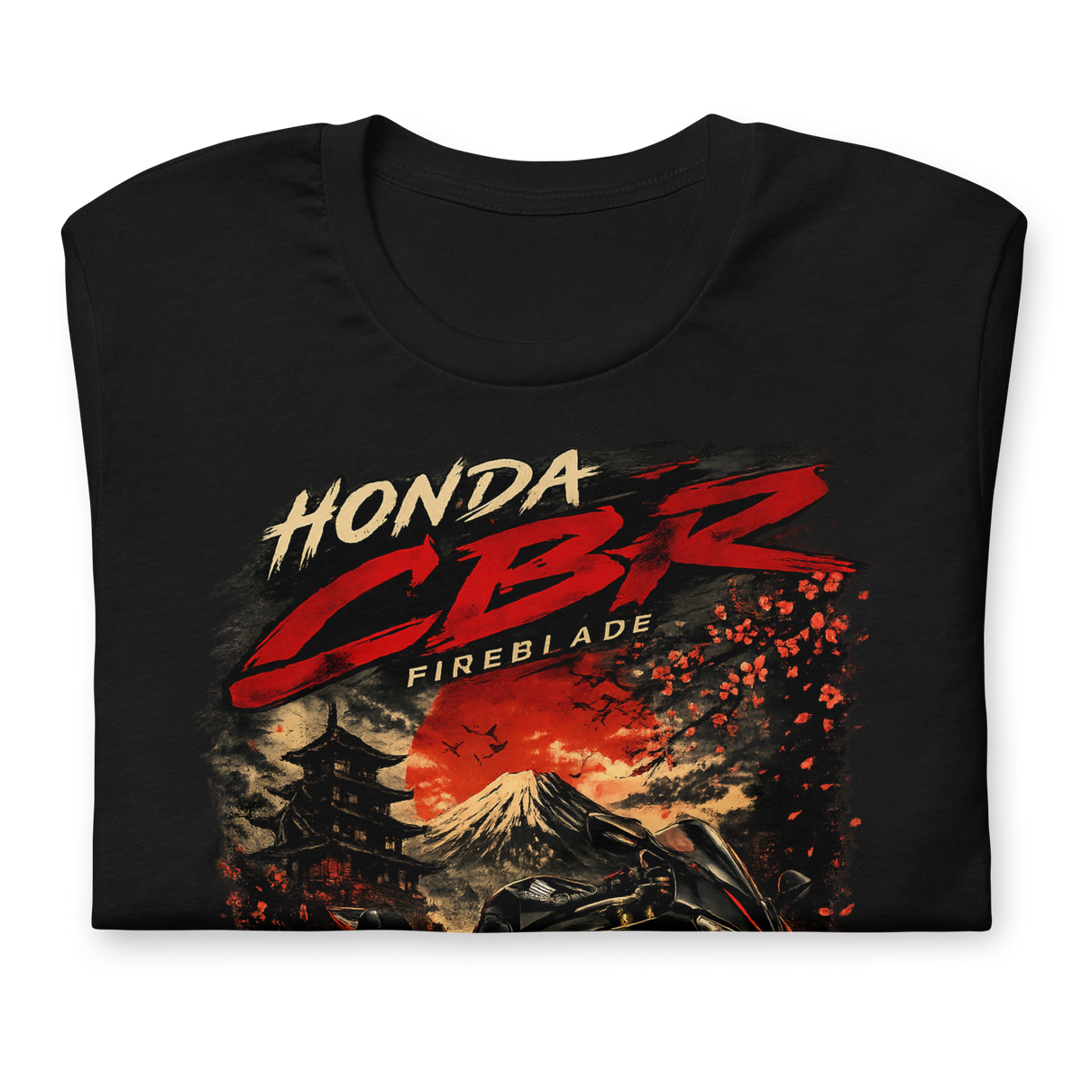 CBR Built To Dominate Sport Motorcycle Graphic Tee black t-shirt front view